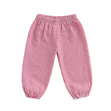 (3-4 Years, Red) Kids Girls Boys Jogger Pants Loose Plaid Print Elastic Waist Trousers Casual Bottoms for Toddler Newborn Infant