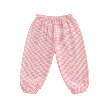 (3-4 Years, Pink) Kids Girls Boys Jogger Pants Loose Plaid Print Elastic Waist Trousers Casual Bottoms for Toddler Newborn Infant