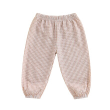 (18-24 Months, Khaki) Kids Girls Boys Jogger Pants Loose Plaid Print Elastic Waist Trousers Casual Bottoms for Toddler Newborn Infant