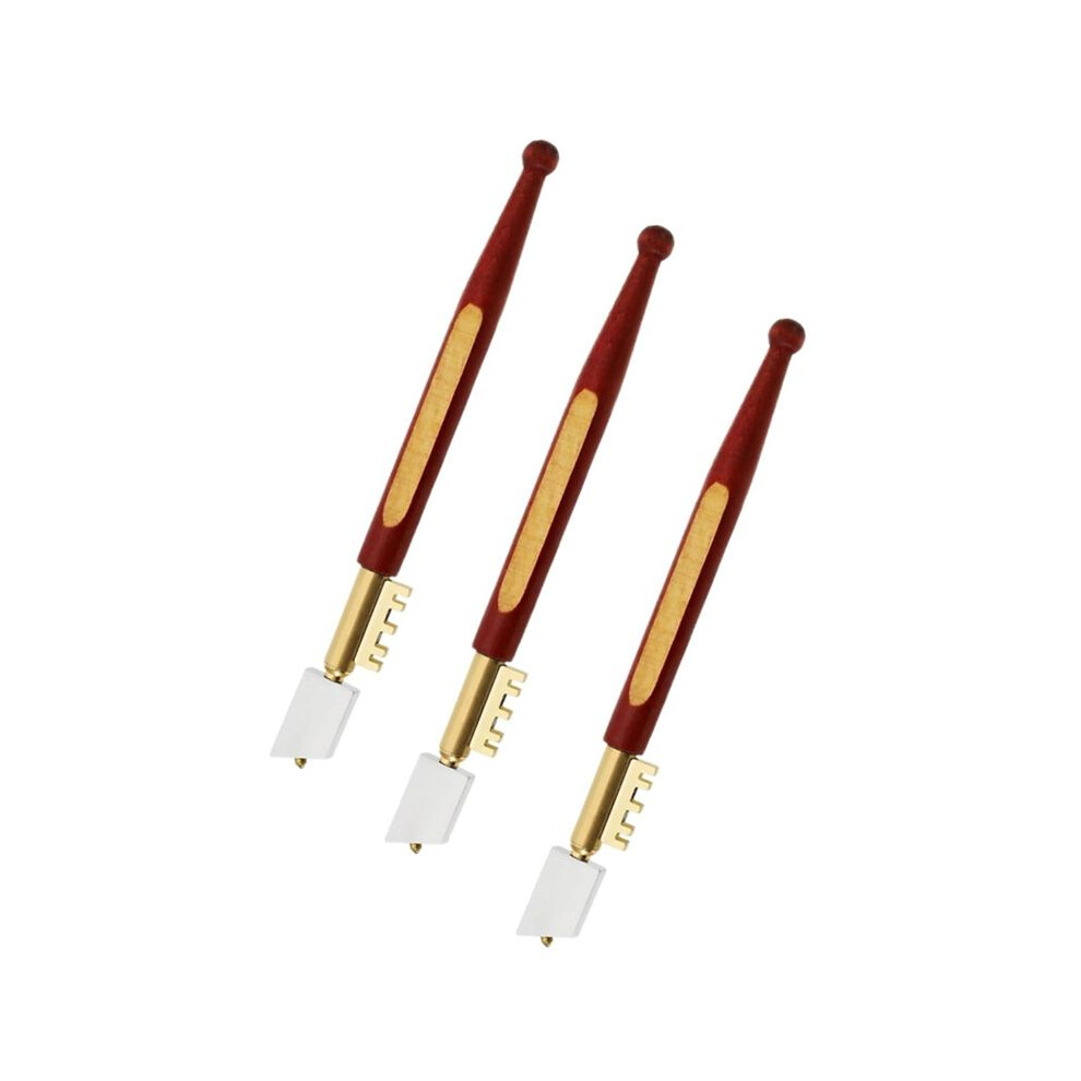 Diamond Tip Glass Cutter, 3 Pieces Glass Cutter Set Professional Glass Cutting Tool With Wood Handle For Glass, Tiles 4713646136281