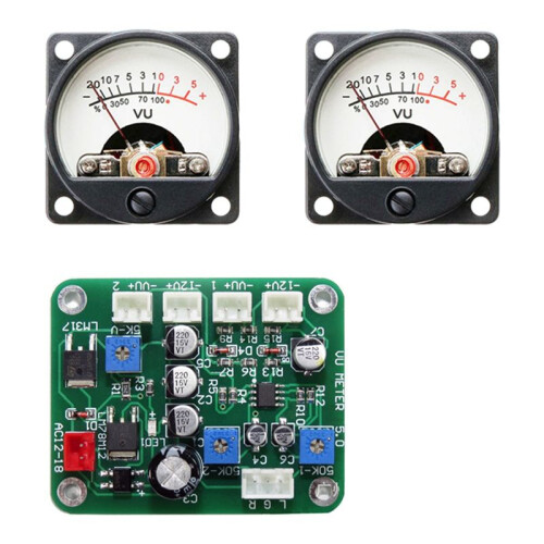 VU Level Audio Meter Stereo Amplifier Board+2pcs VU Meter 9-12V  Stereo Amplifier Board Level Indicator