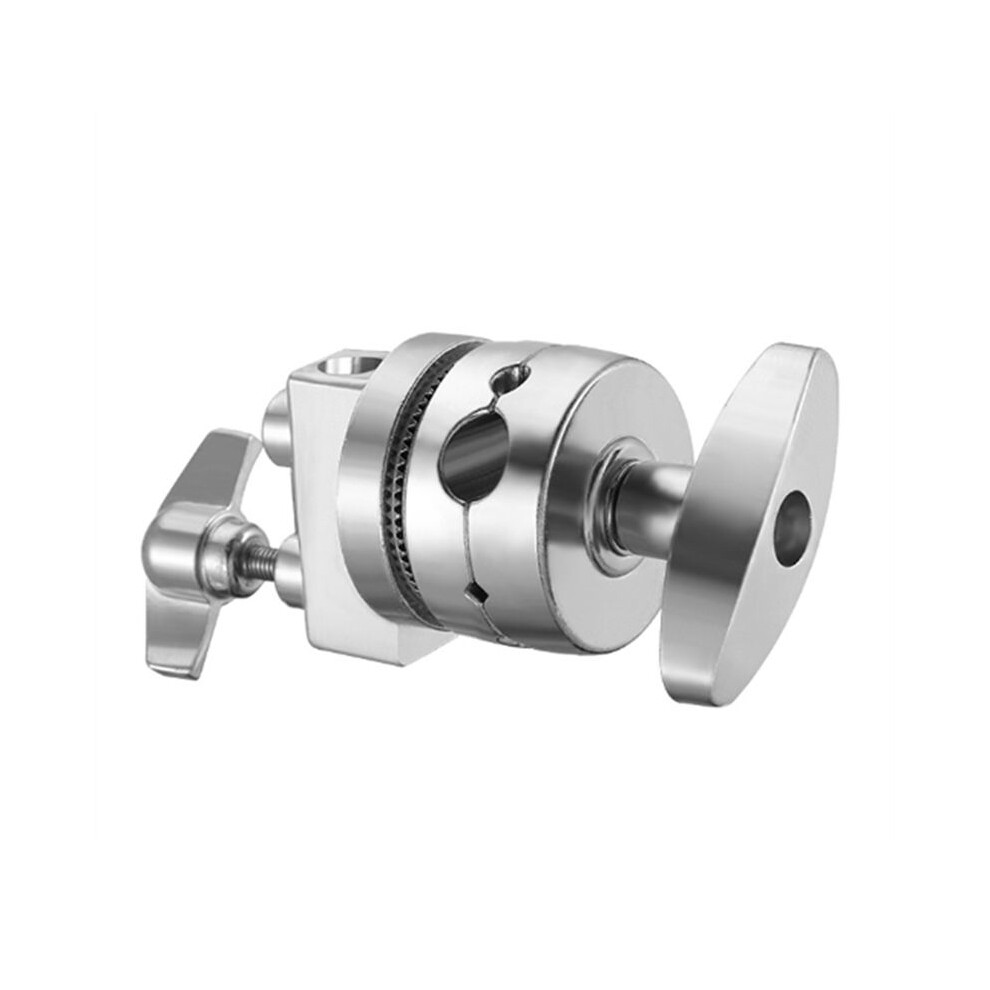 Multi-Functional Light Stand Mounting Adapter Heavy Duty Swivel Holder Grip For Stand Extension Boom(Silver) 6032687712208