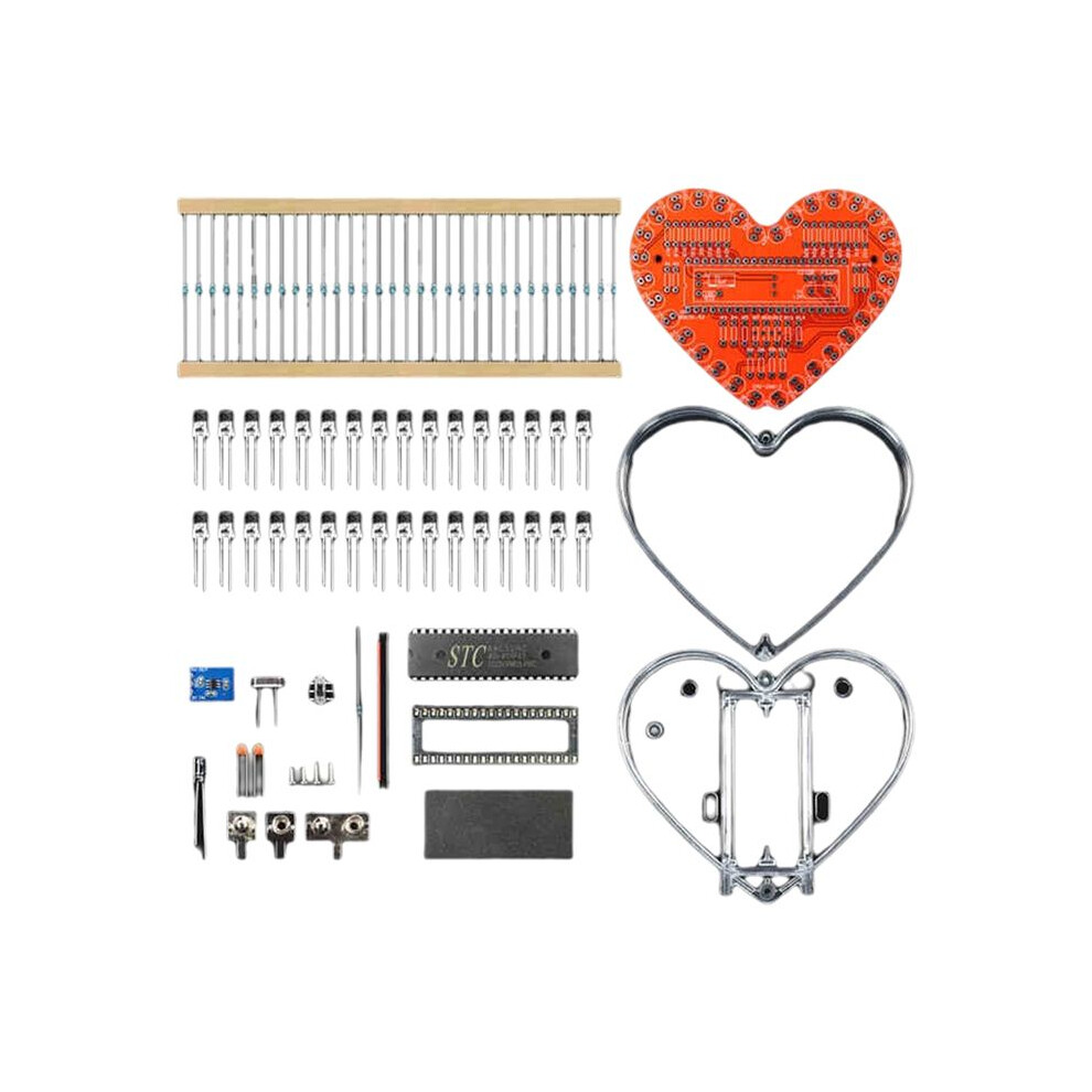 Soldering Practice Kit, Heart Shaped Led Light Soldering Project Rgb Led Diy Electronic Kit For Beginners Student Stem 4713241385145