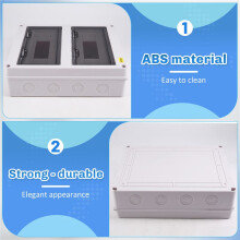 Boîte de Jonction HT 24 Voies, Boîtier de Distribution Étanche IP65, Boîtier Électrique Extérieur en Plastique HT-24 Voies pour Disjoncteur