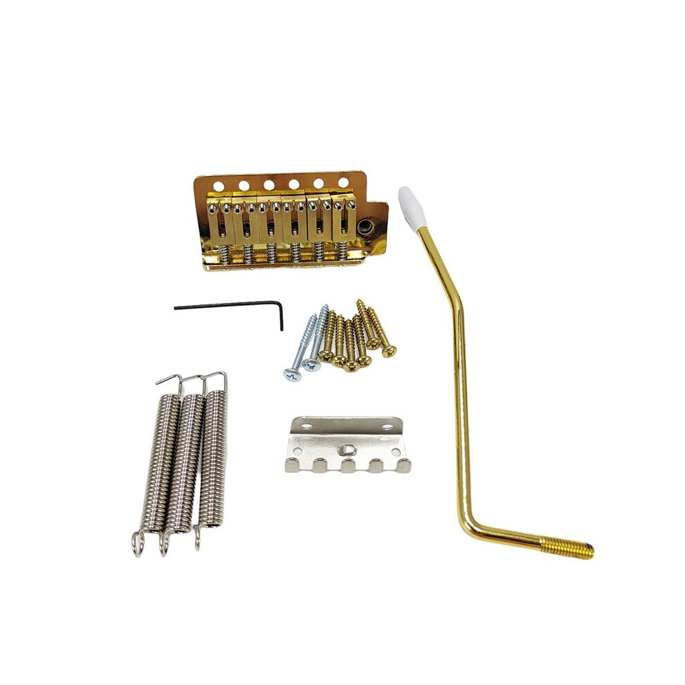 6 Strings Guitar Bridge Saddle Tailpiece Electric Guitar Tremolo Bridge Standard Guitar Accessories Gold 4714202399171