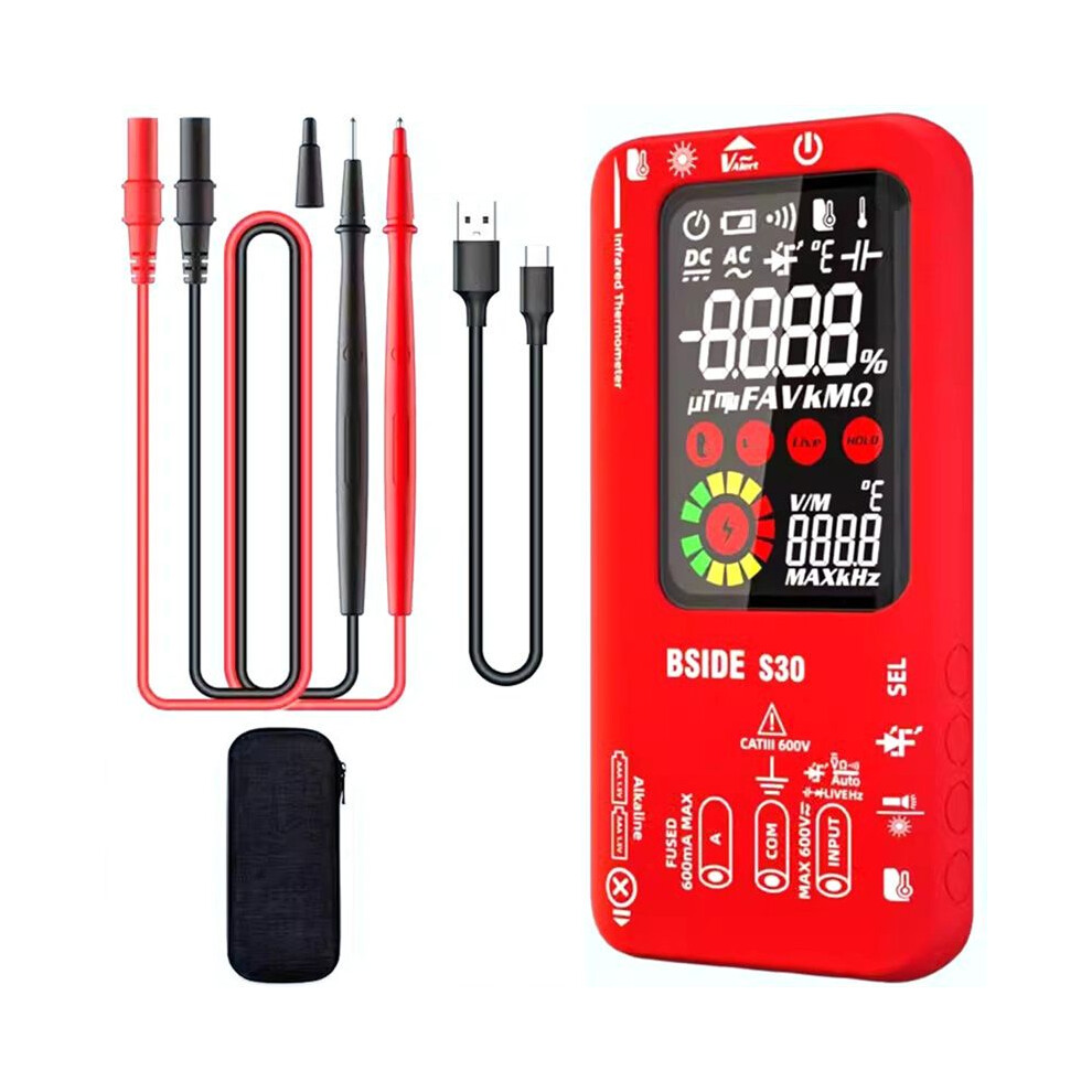 Bside Digital Multimeter Infrared Temperature 15V Diode Led Rechargeable Multimeter Dmm Red 4711210817727
