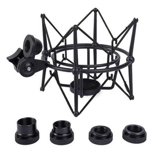 Microphone Shock Mount Support RéGlable Support de Microphone D'Enregistrement Support en MéTal Support de Microphone Pod (Noir)