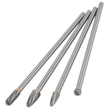 4Pcs Long Reach Rotary Burr Double Cut Tungsten Carbide Bit 1/4 Inch Shank 6 Inch Set