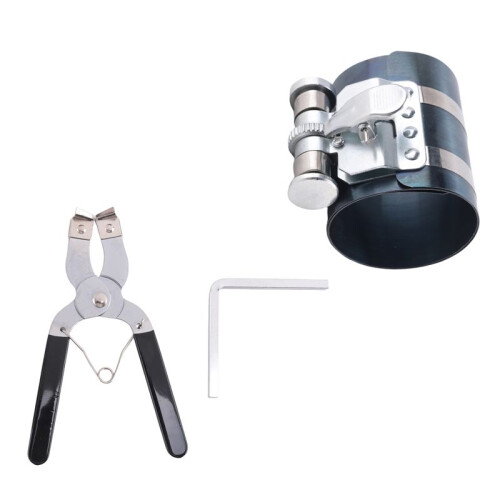 2Pcs Ratchet Style Piston Ring Compressor and Piston Ring Installer Pliers Tool