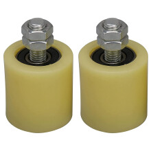 2 STKS 48X50Mm Geel Zilver Nylon Staal Platte Rollager Geleidingswiel 6201 M12 Schroef voor Elektrische Deur Schuifpoort
