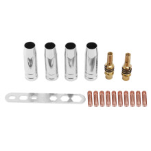 17 PeçAs/Conjunto 15Ak Mig/Mag Pontas de Contato do Bico de Soldagem 0,8X25Mm M6 Conjunto de Suporte do Conector de GáS