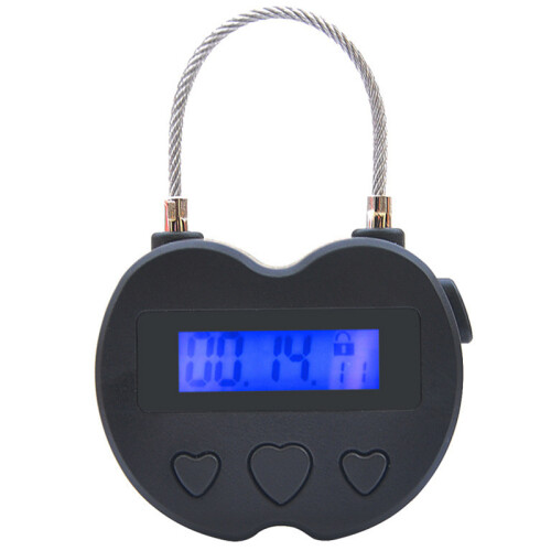 Lock LCD Display  Lock USB Rechargeable Temporary Timer Padlock Travel Electronic Timer Black