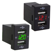 2 Pcs 12V Car Charger with Fuse for 5V 4.2A Car Charging Socket Charger (Green & Red)