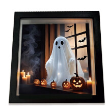 Luz de Boneca Fantasma Emergindo da Janela, Abajur Noturno para Decoração Aconchegante com Tema de Halloween, Adicionando um Brilho Suave e Sinistro