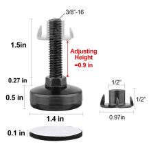 16Pcs Furniture Levelers Heavy Duty Furniture Leveling Feet Adjustable Leg Levelers for Cabinets Tables Chairs Raiser