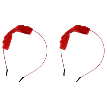 2X Bow Hairband Soft Elastic Bowknot Headband Hair Accessories for Children Adults Red