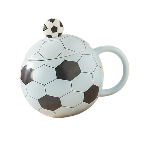 Artistic Soccer Design Coffee Mug 14oz/400ml Capacity-Blue