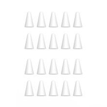 20Pcs Silicone Replacement Tip Case Protective Cover for Pencil 1St 2Nd Touchscreen Stylus Pen Case White