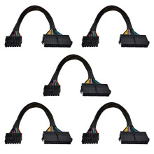 5X 24 Pin to 14 Pin ATX PSU Main Power Adapter Braided Sleeved Cable for for PC and Servers 12-Inch(30cm)