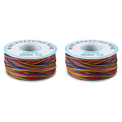 2X Tin Plated Copper Wire,8-Wire Colored Insulation Test Cable P/N B-30-1000 250M 30AWG Tinned Copper Solid Cable