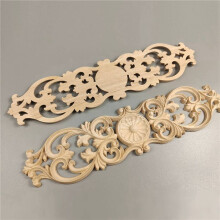 20pcs 30Cmx7Cm Woodcarving Decals Carved Corner Flower Home Decoration Cabinet Door Patch Onlay Wood Applique