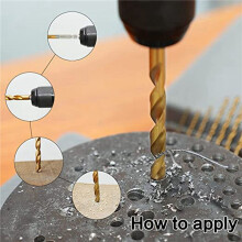 26X Titanium Hex Drill Bit Set 135 Degree Tip HSS Impact Drill Bit Set for Metal, Wood Quick Change Design