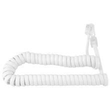 1.5M 4.9Ft White Stretchy RJ9 4P4C Handset Telephone Coiled Cable Cord