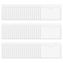 60Pcs Self-Adhesive Label Holder Card Pockets Label Holder Clear Library Card Holders with Top Open for Index Cards