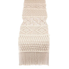 Macrame Table Runner, Boho Wedding Table Decor, Handwoven Vintage Farmhouse Bohemian Dining Room Style Decorations