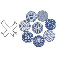 8Pcs Silicone Coaster, Drink Coaster with Holder, Coffee Coaster, Suitable for Bar, Desktop, Non-Slip Desktop Protection