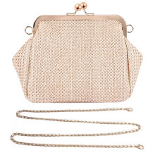 Small Crossbody Boho Bags For Women Evening Clutch Bags Hasp Ladies Handbag Female Straw Beach Rattan Women Messenger Bag(Brown)