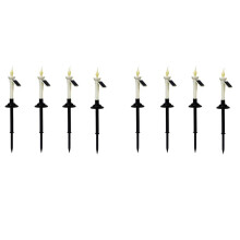 8X Solar Pathway Lights Candle Lawn Lamps Garden Light for Walkway Patio Lawn Yard Garden Decoration Outdoor Solar Stake