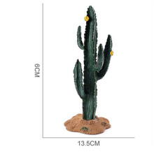 6X Simulation Green Plant Cactus Tree Baobab Bush Model DIY Scene Props for Cognitive Toys Small Yellow Flower Cactus