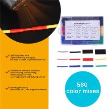 560PCS Heat Shrink Tubing, Electrical Wire Cable Wrap Assortment Electric Insulation Heat Shrink Tube Kit with Box