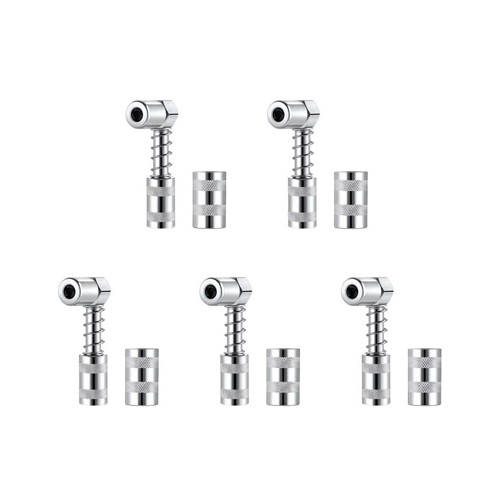 5X Grease Nozzle Adapter Grease Gun- Accessory 90 Degree Grease Coupler Adapter With Sleeve 3 Jaw Angle Grease Tool 4713129123883