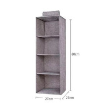 2X Kleider Schrank HäNgende Aufbewahrungs Tasche Zwischen Schicht Schubladen Typ Kleider BüGel Halter Tragbarer Organisator HäNgend (4 Schichten)