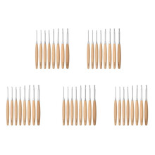 40Pcs Wood Crochet Hooks 3.0mm-6.5mm, Ergonomic Handle Crochet Hooks Set