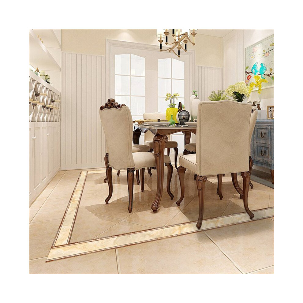 4Pcs 2M Self-Adhesive Side Tile Sticker Yellow Marble Bathroom Restaurant Wall Stair Floor Border Wall Sticker 6031011436414