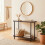Console table with two smoked glass shelves, 80 cm wide - ORA 7
