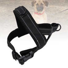 Stop Pulling Nylon Hundegeschirr verstellbar schwarz M
