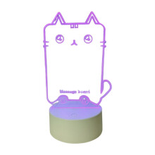 Transparent LED-Nattljus USB-Nattljus Raderbar Skrivtavla Skrivbordsdekoration Katt
