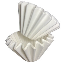Wave-Shaped 2-4 Cup Coffee Filter Papers for Drip Brewing - Wood Pulp, White, 185x50mm
