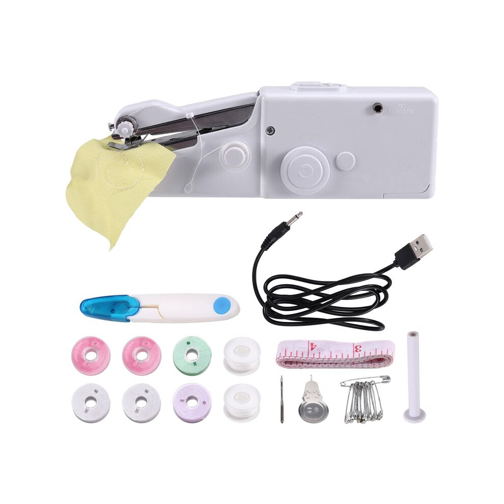 Saudism Portable Manual Micro-Home Usb Electric Sewing Machine Kit Easy-To-Sew Shirt Pocket Handheld Sewing Machine
