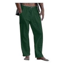 (Green, 2XL) Men's Linen Pants Casual Loose Pants Drawstring Elastic Waist Sweatpants S2024123015691