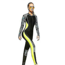(BLACK, M) Women's Long Leg One Piece Swimsuit Quick-Dry Rash Guard Full Coverage UV Protection