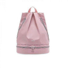 (Pink, Regular Size) Dry Wet Compartment Swim Bag compatible with Beach and Gym Use