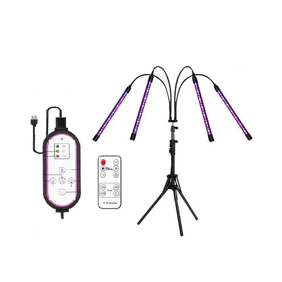 Saudism Adjustable Led Grow Lights With Tripod Stand, Full Spectrum, Remote Control, And Timer For Indoor Plants