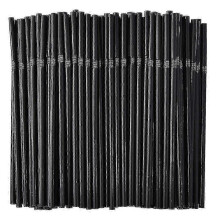 (100 sticks) Bendy plastic straws compatible with hotels, 200pcs black drinking straws
