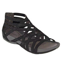 (Black, 42) Gladiator sandals compatible with women with bandage straps - Roman design beach footwear