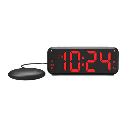 Loud Alarm Clock Vibrating Alarm Clocks with Bed-White 1